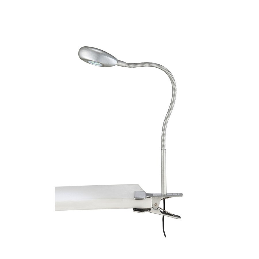 Lite Source LS-21757SILV 14.8-in Adjustable Silver LED Clip-On Desk Lamp with Metal Shade