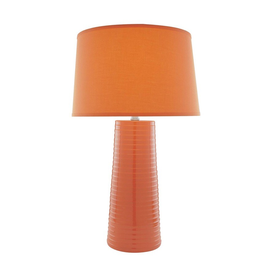 Lite Source LSF-20830ORN 27" Three-Way Peach Table Lamp with Orange Shade