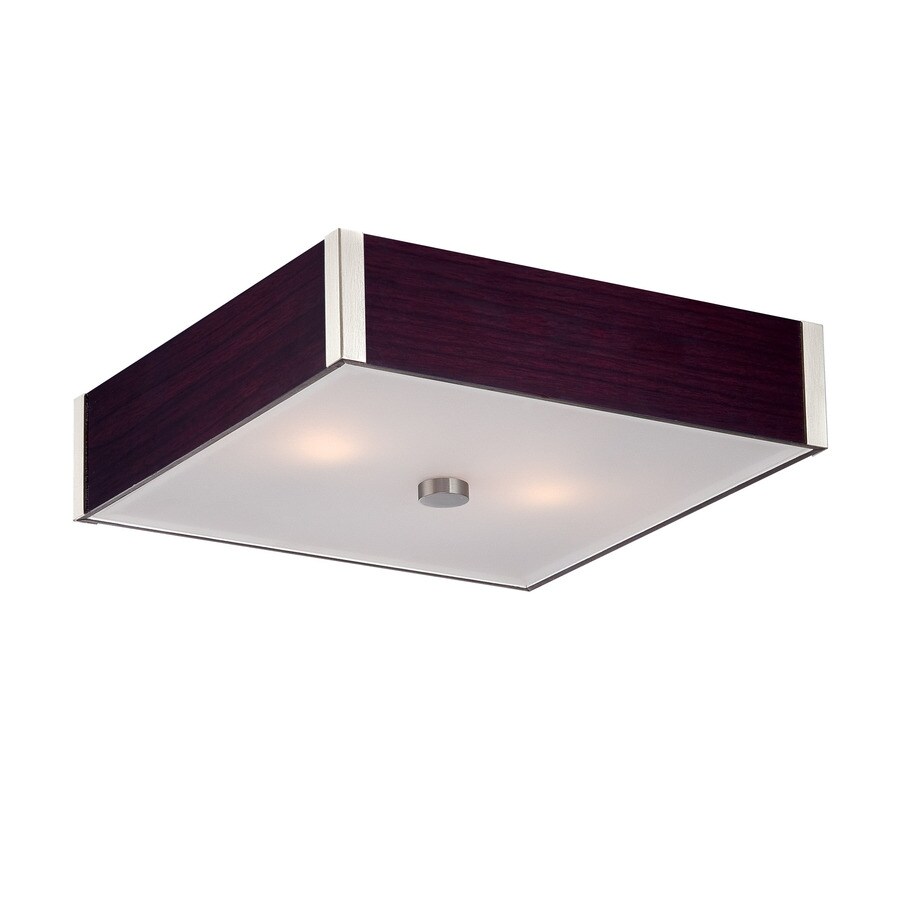 Lite Source Kateb 11 75 In W Wood Ceiling Flush Mount At