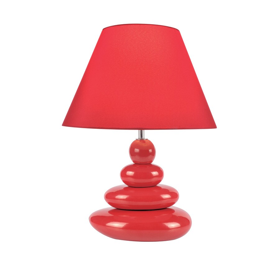 Lite Source LS-22112RED Tiya 15.5-in Table Lamp with Fabric Shade
