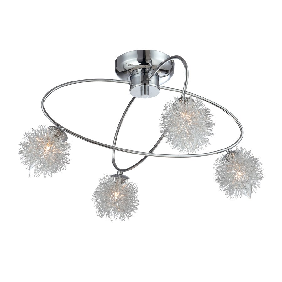 Lite Source LS-5444 Hallan 1-Light 19.5-in Aluminum-glass Flush Mount Light