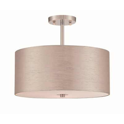 Lite Source Silvain 16-in Chrome Casual/Transitional Flush Mount Light Lite Source Silvain 16-in Chrome Casual/Transitional Flush Mount Light