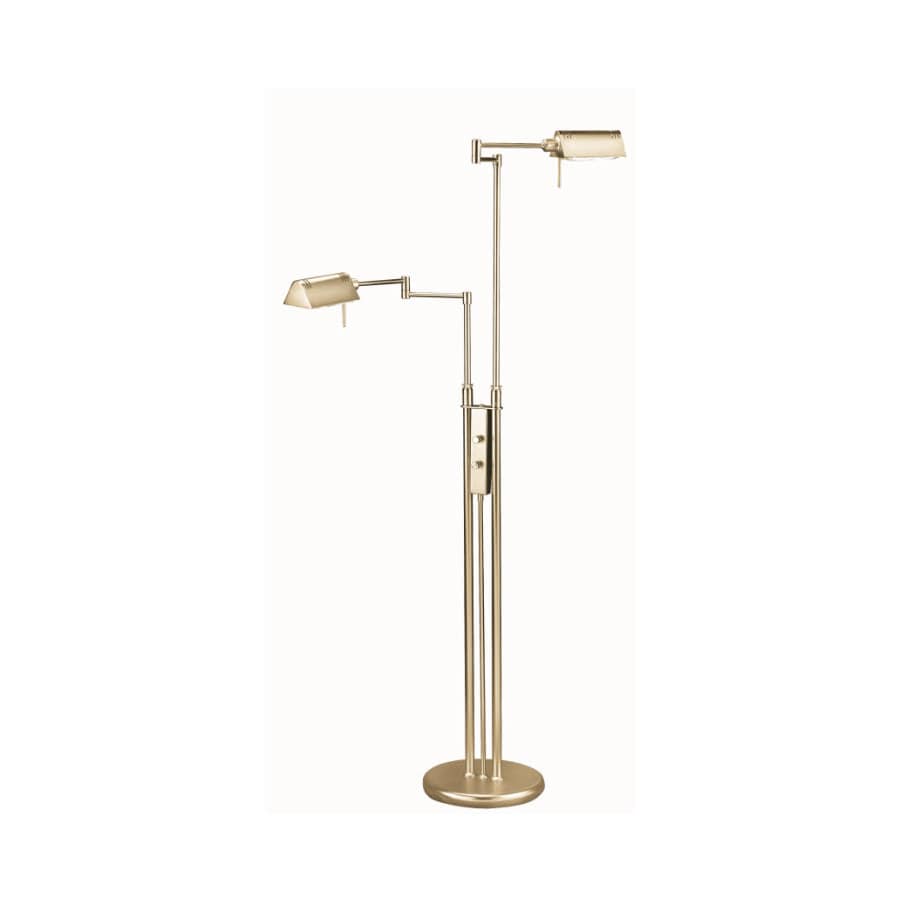 Lite Source LS-974AB TWIN ARM HALOGEN FLOOR LAMP, AB, 100Wx2 J TYPE