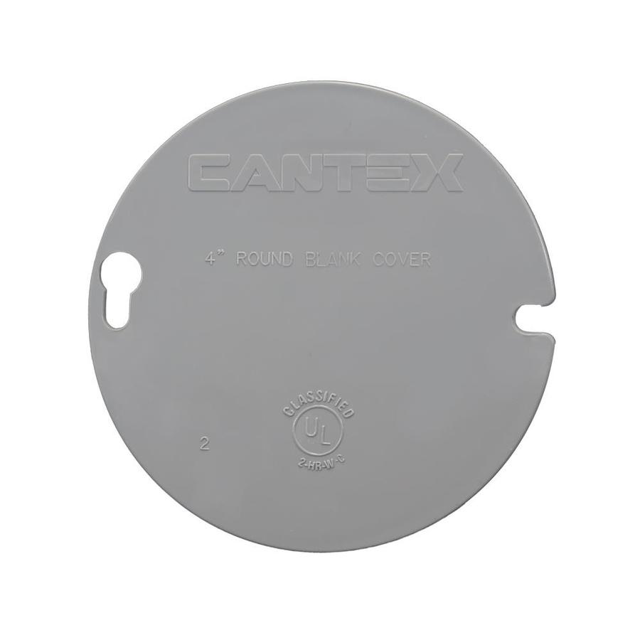CANTEX 4IN PVC ROUND COVER(+2987576) in the Electrical Box Covers department at