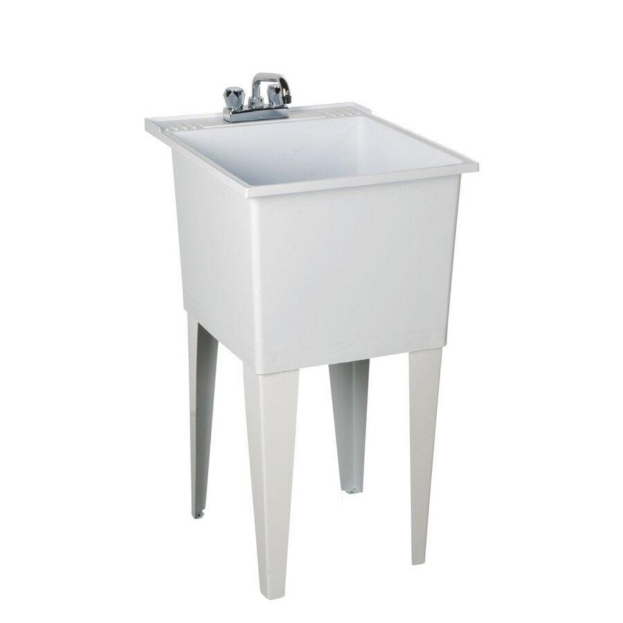 FIAT White WallMount Composite Acrylic Laundry Sink in the Utility