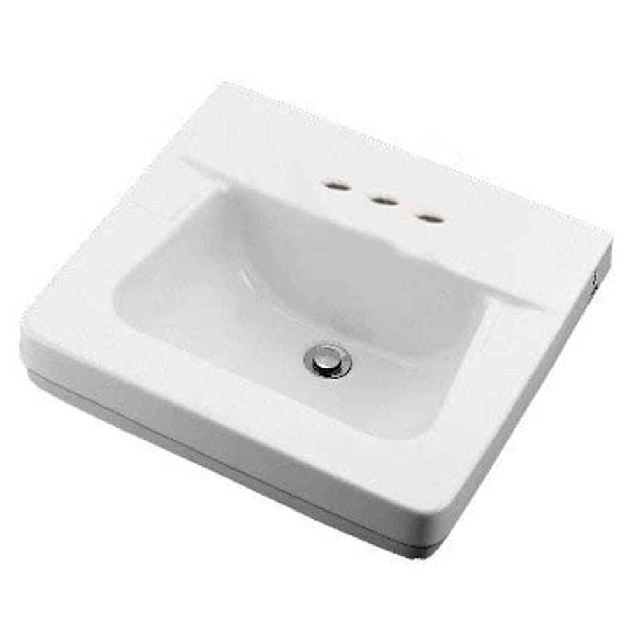 Crane Plumbing 1165V100 Norwich White Wall-mount Rectangular Bathroom Sink (18-in x 20-in)