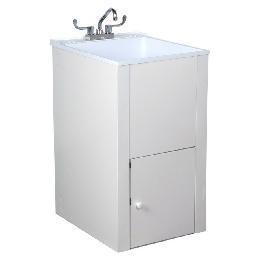 Fiat White Freestanding Composite Acrylic Laundry Sink At Lowes Com
