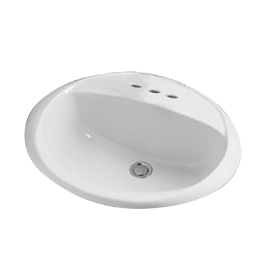 Crane Plumbing Access Pro White Drop In Oval Bathroom Sink