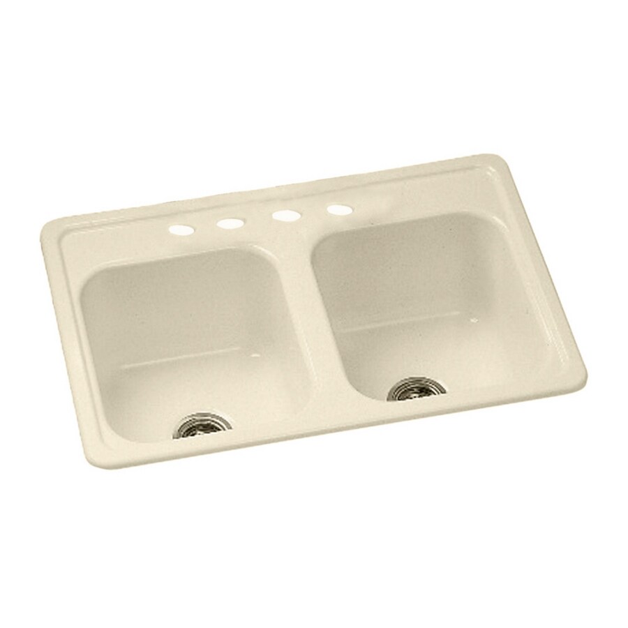 Crane Bone 4 Hole Double Basin Porcelain Topmount Kitchen Sink At Crane Bone 4 Hole Double Basin Porcelain Topmount Kitchen Sink
