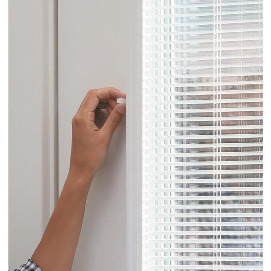 Odl Add On Blind 0 59 In Slat Width 22 X 64 Cordless White Aluminum Light Filtering Full View Standard Mini Blinds The Department At Lowes Cordless White Aluminum Light Filtering