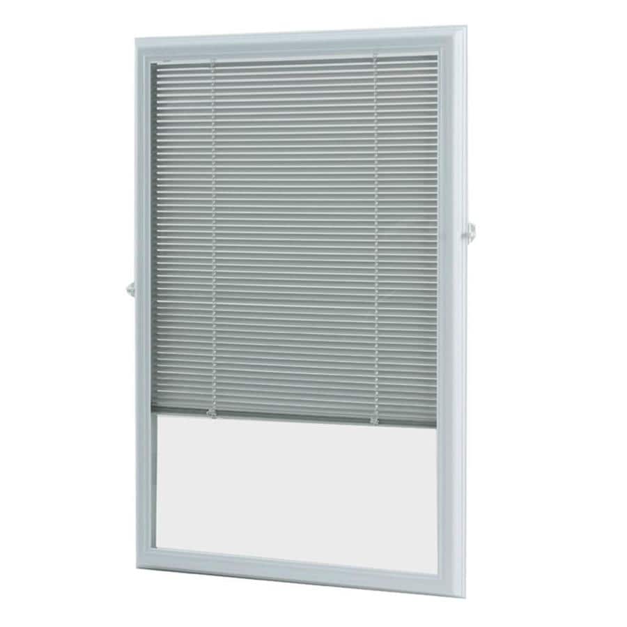 Shop Cordless Blinds And Shades at Lowes.com - ODL 0.59-in Cordless White Aluminum Light Filtering Door Mini-Blinds  (Common 23