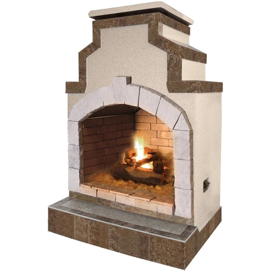 Shop Outdoor Fireplaces at Lowes.com - Cal Flame 55,000-BTU Tan Composite Outdoor Liquid Propane Fireplace