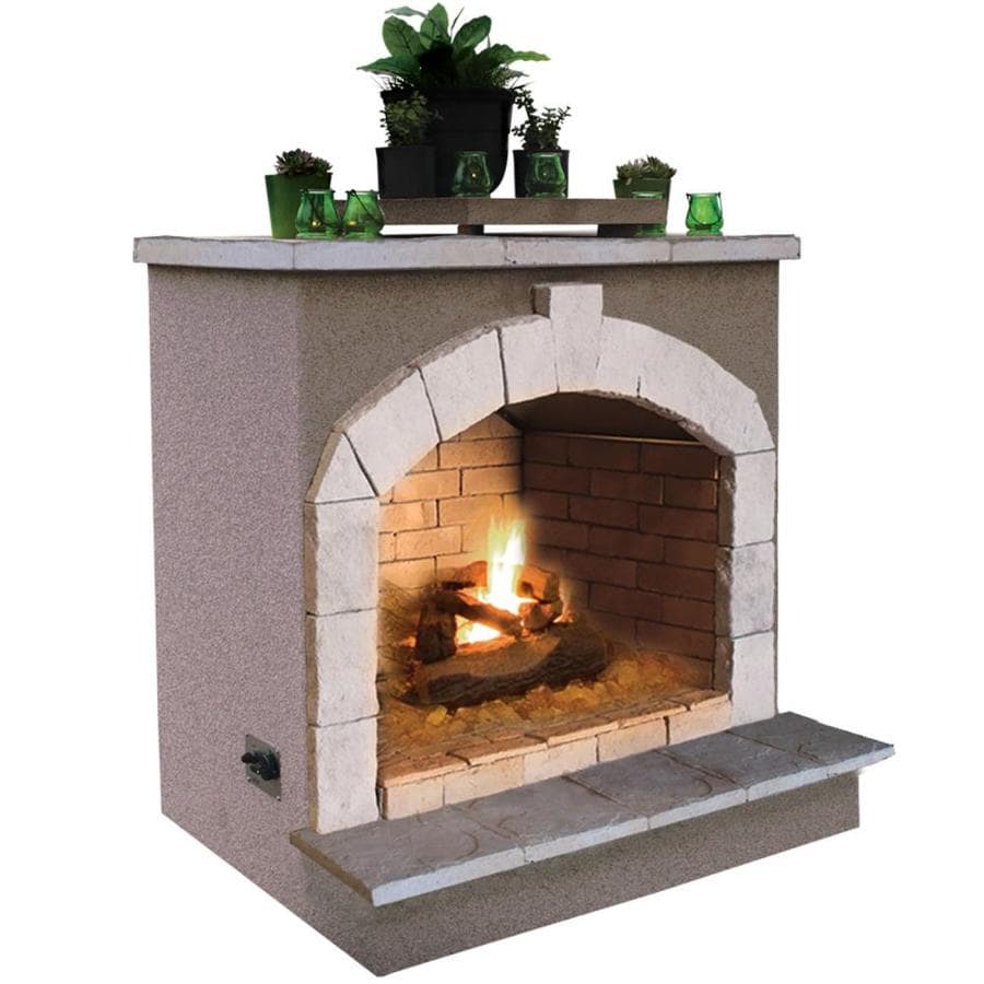 Shop Outdoor Fireplaces at Lowes.com - Cal Flame 55,000-BTU Beige Composite Outdoor Liquid Propane Fireplace