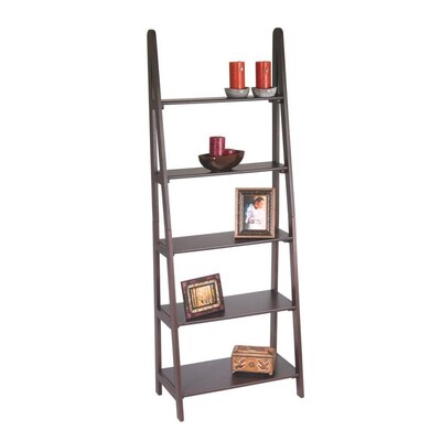 Osp Home Furnishings Osp Designs Espresso Wood 5 Shelf Ladder