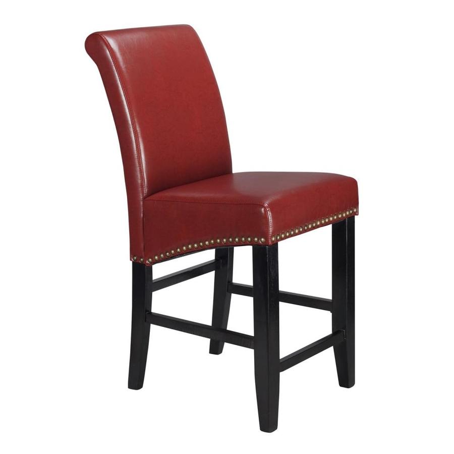 OSP Home Furnishings Metro Crimson Red/Dark Espresso Counter Stool in