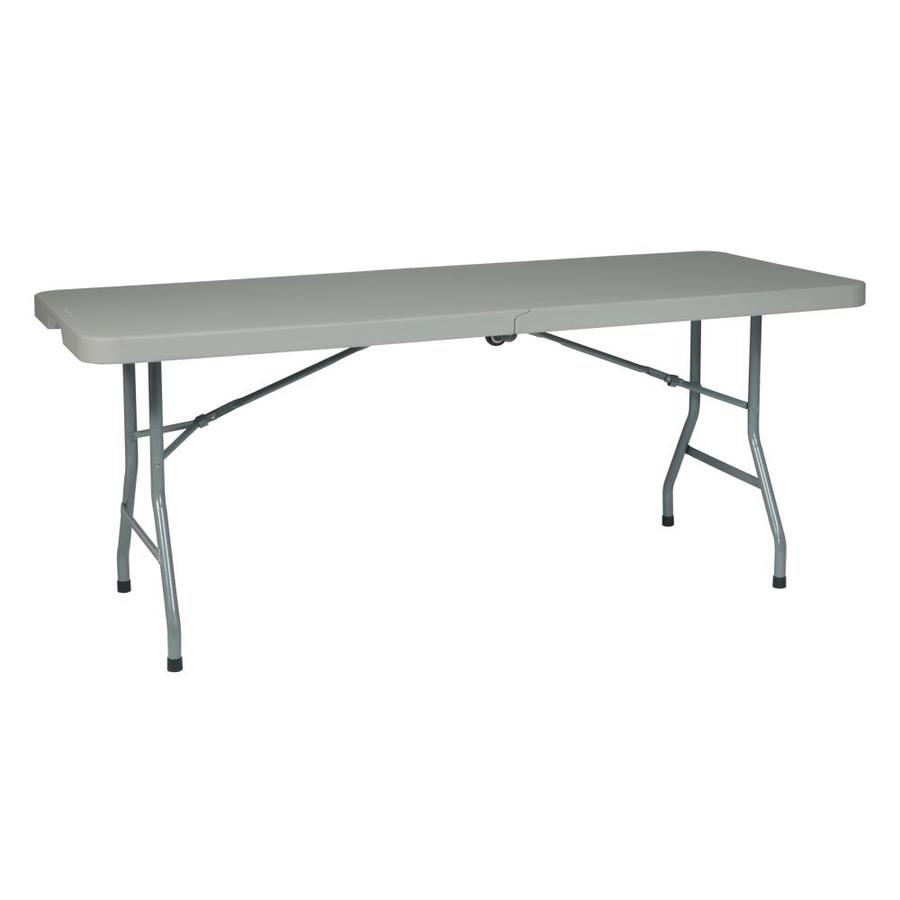 Work Smart 72.5-in x 72.5-in Rectangle Resin Gray Folding Table in the ...