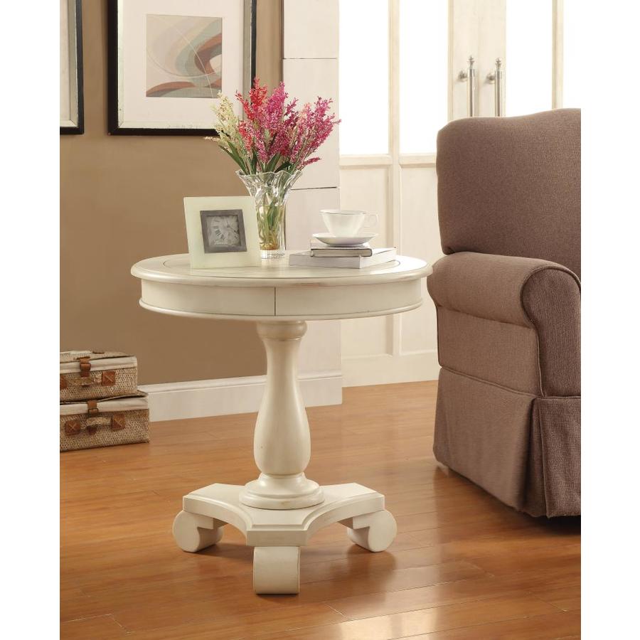 OSP Home Furnishings Antique Beige Wood Veneer End Table in the End ...