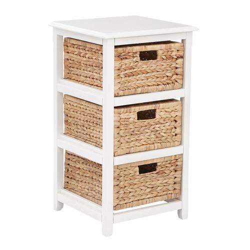 OSP Home Furnishings Seabrook Three-Tier Storage Unit with White Finish ...