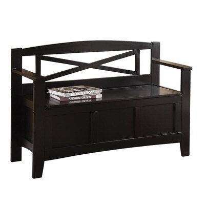 Osp Home Furnishings Metro Country Black Storage Bench At Lowes Com