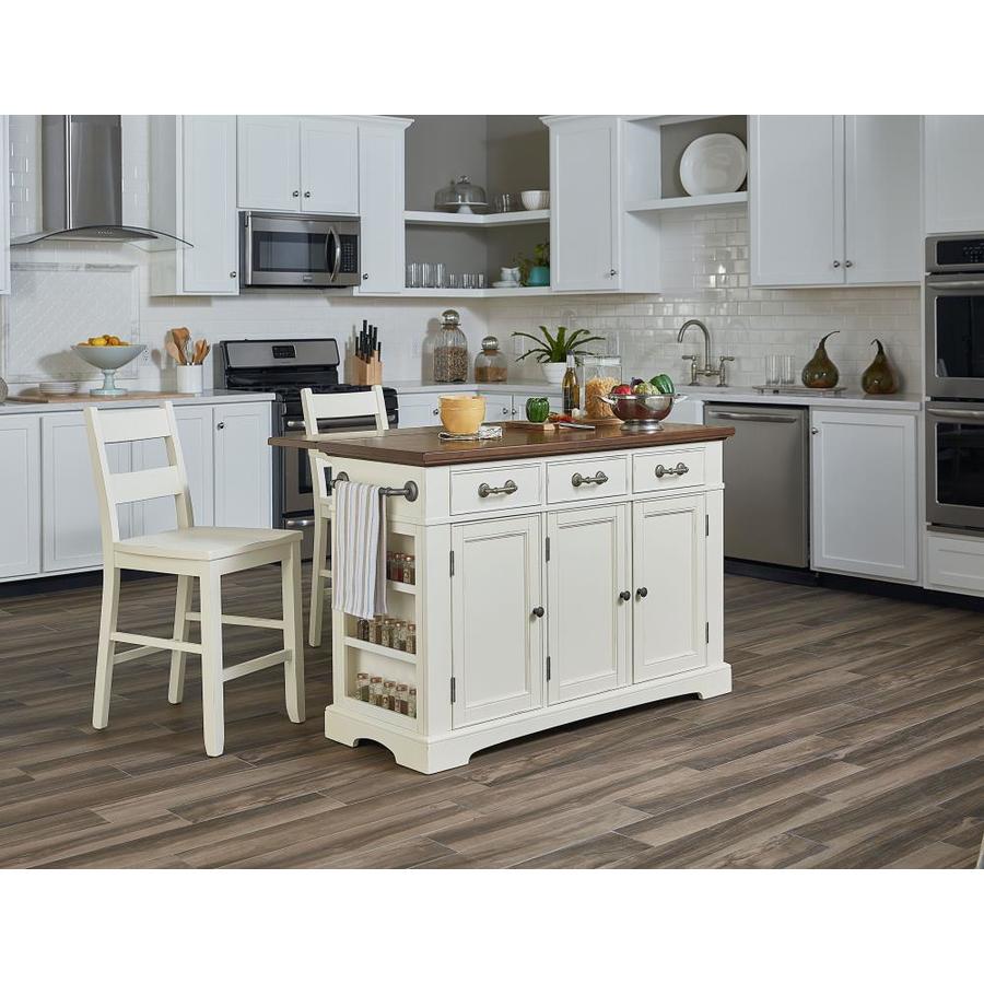 White Table Kitchen Island osp home furnishings white large ry kitchen island vintage oak top with drop leaf and two matching stools