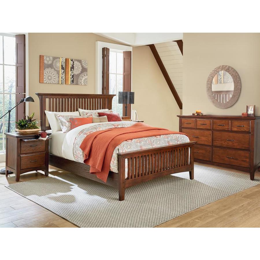 Osp Home Furnishings Modern Mission Vintage Oak Queen Bedroom Set In The Bedroom Sets Department At Lowes Com