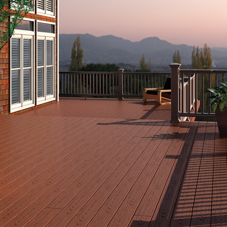 Style Selections 8-ft Sienna Red Composite Deck Board in the Composite ...