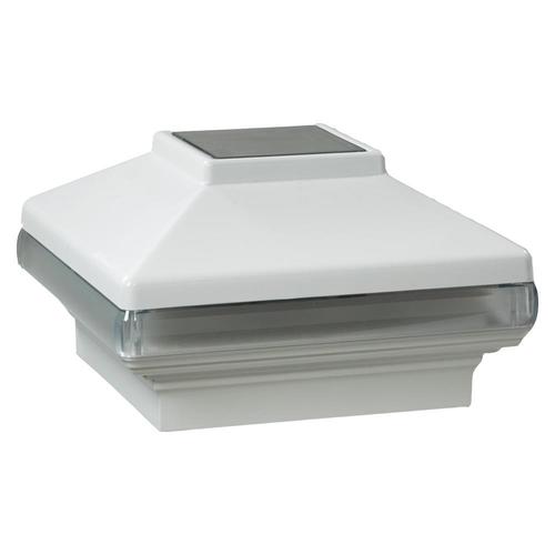 Deckorators 4in x 4in VersaCap White Solar LED Plastic