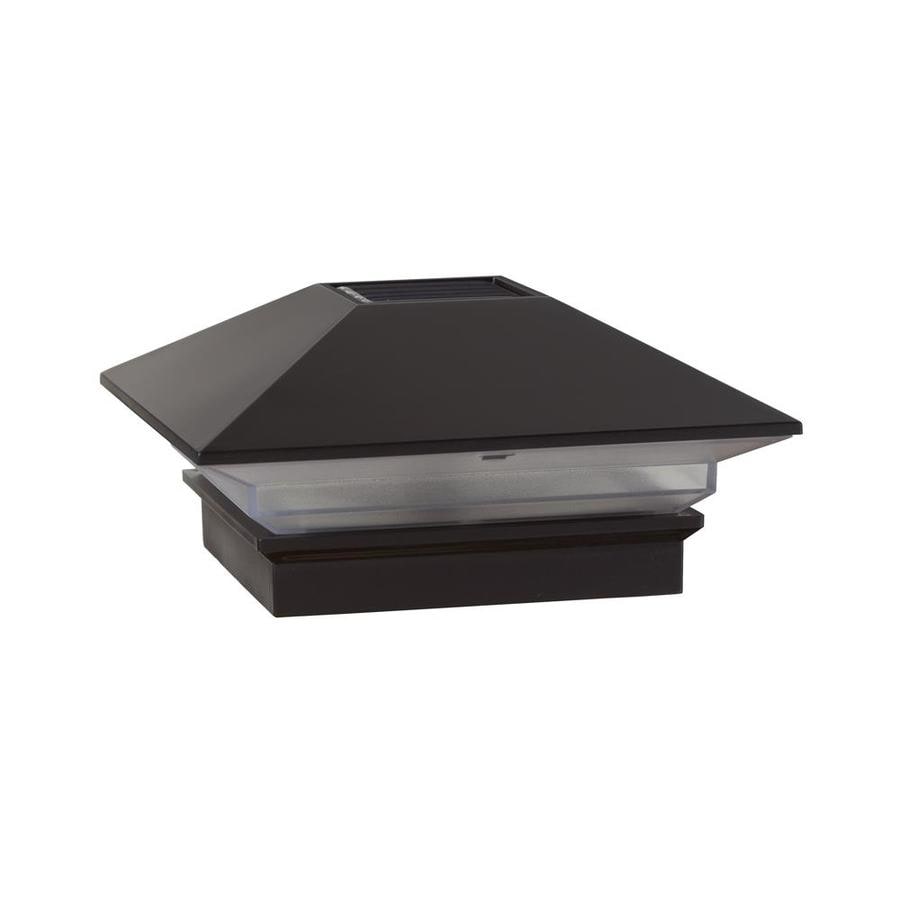 Deckorators 4in x 4in Black Solar LED Plastic Deck Post Cap in the