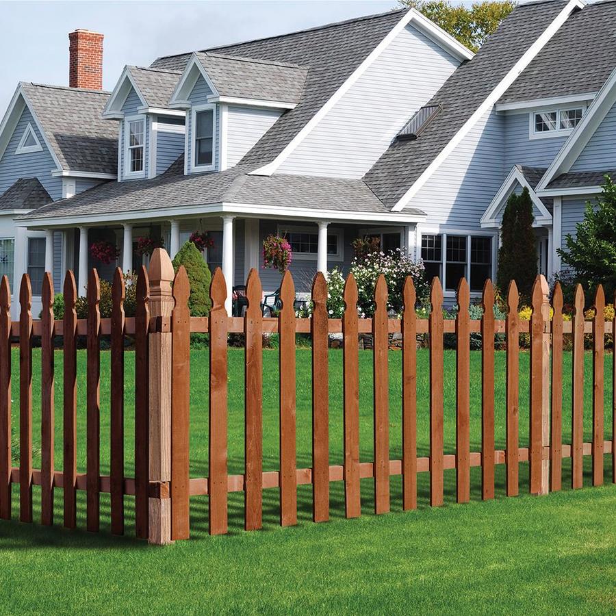 3.5-ft H x 8-ft W Pressure Treated Incense Cedar French Gothic Fence ...