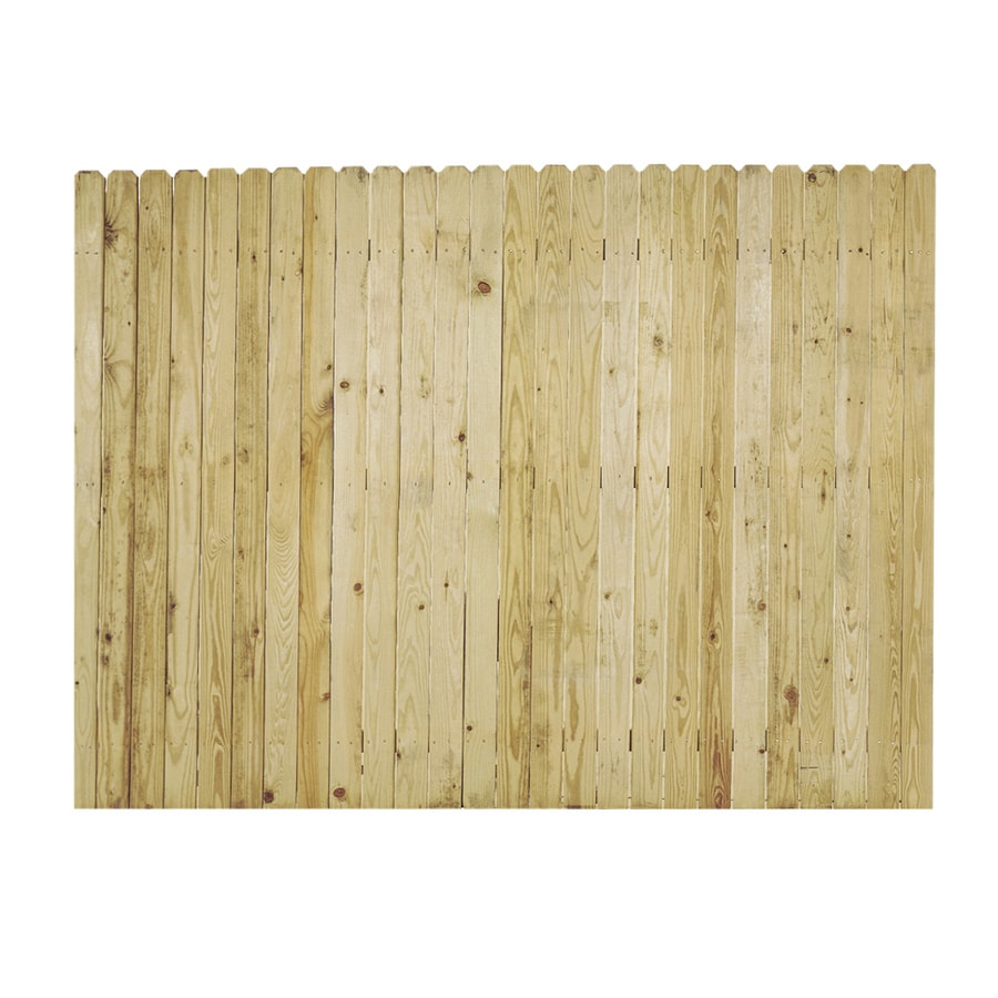 Severe Weather (Actual: 6-ft x 8-ft) Natural Pressure Treated Spruce Dog Ear Wood Privacy Fence ...