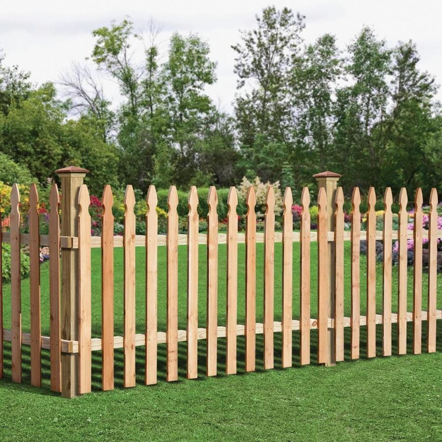 Severe Weather 3.5-ft H x 8-ft W Western Red Cedar French Gothic Fence ...