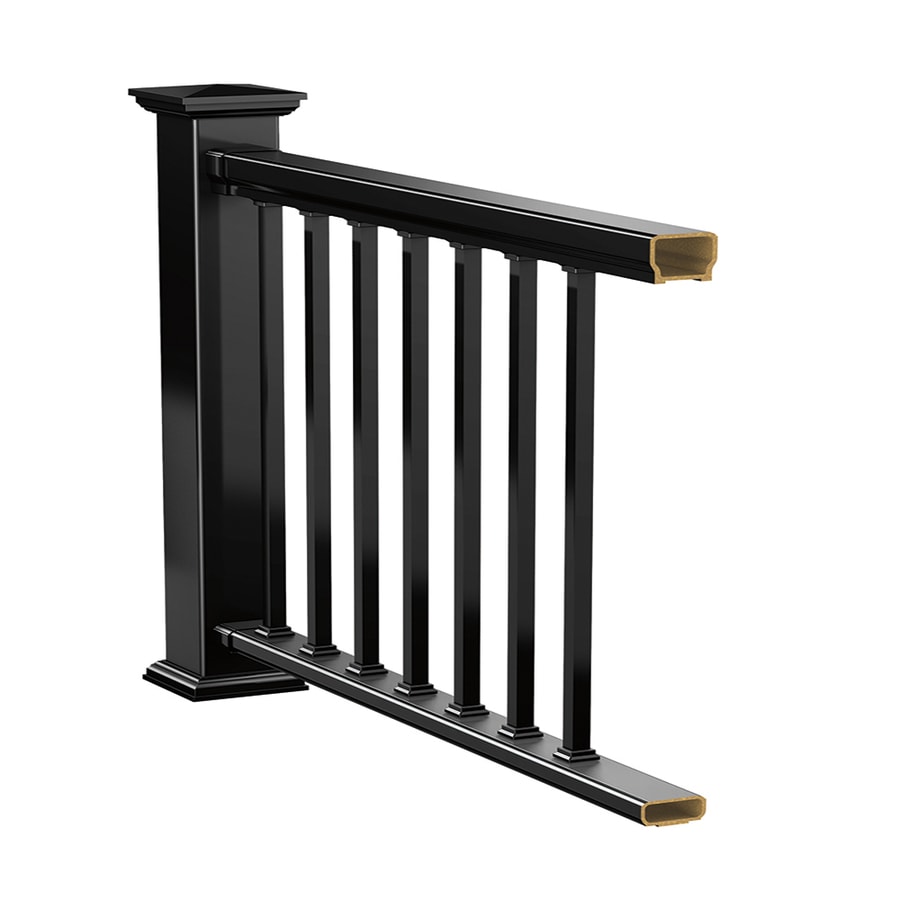 Deckorators (Assembled 8ft x 3ft) Black Composite Deck Railing Kit at