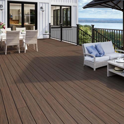 Deckorators Tropics 8-ft Hana Brown Square Composite Deck Board in the ...