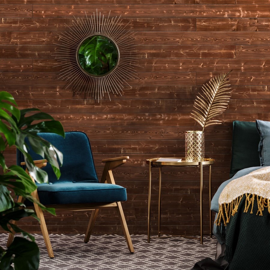 UFPEdge Charred Wood 11sq ft Canyon Brown Wood Wall Plank Kit at