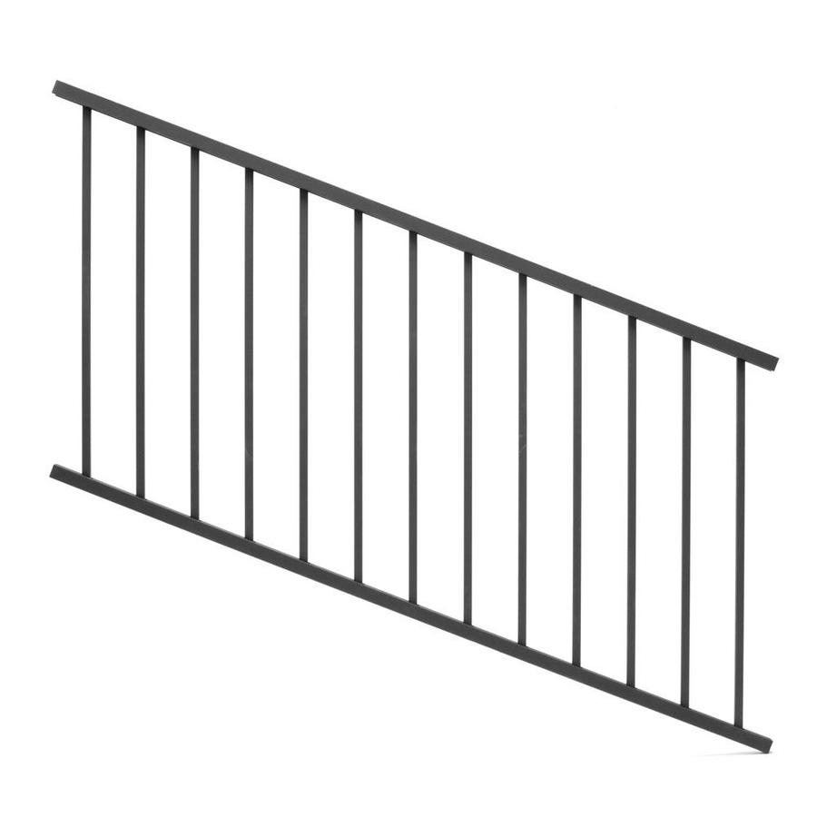 Deckorators 6-ft x 2.25-in x 36-in Matte Black Aluminum Deck Stair Rail ...