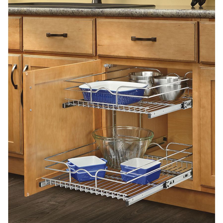 RevAShelf 17.75in W x 19in H Metal 2Tier Pull Out Basket