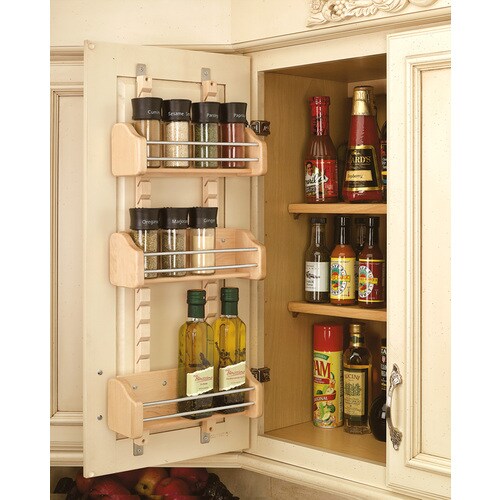 Rev A Shelf 10 125 In W X 25 In H Door Wall Mount Wood Spice Rack