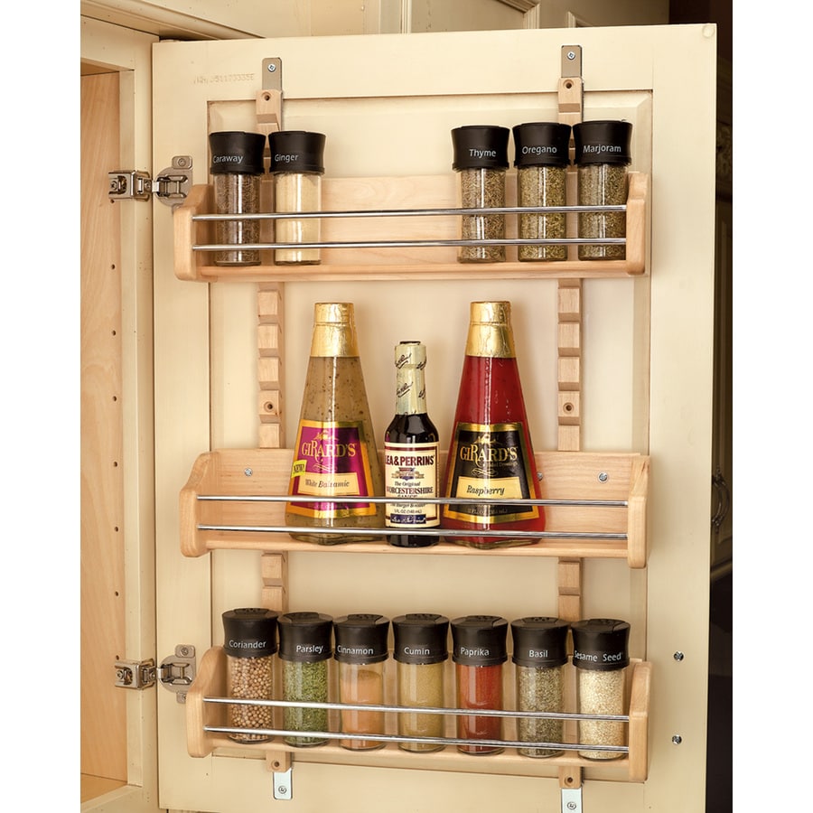 Rev A Shelf 16 125 In W X 25 In H Door Wall Mount Wood Spice Rack