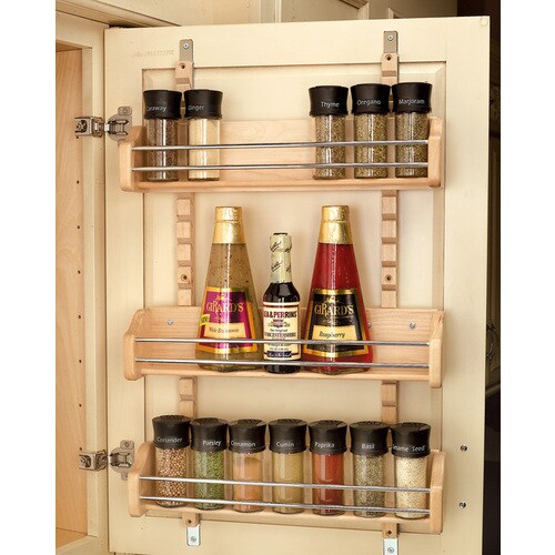 Rev A Shelf 16 125 In W X 25 In H Door Wall Mount Wood Spice Rack