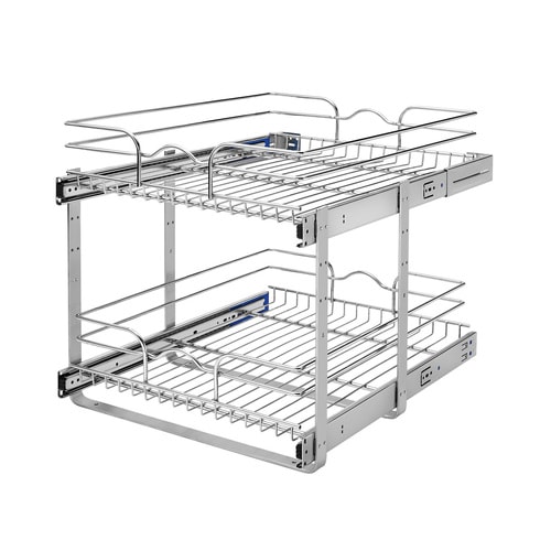 Rev A Shelf 17 75 In W X 19 H 2 Tier Pull Out Metal Soft Close 2 Tier Pull Out Metal Soft Close