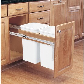 Pull Out Trash Cans At Lowes Rev A Shelf 27 Quart Plastic Pull Out Trash Can