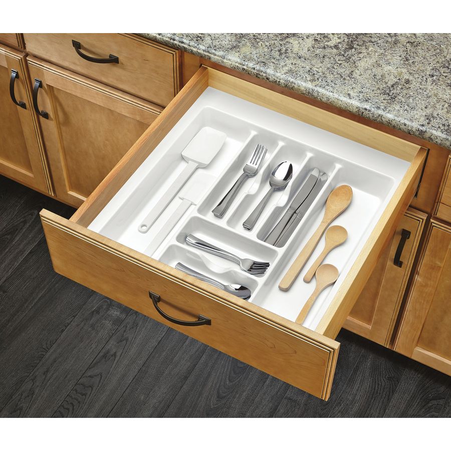 Rev-A-Shelf 21.25-in x 21.87-in Plastic Cutlery Insert Drawer Organizer ...