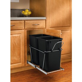 Pull Out Trash Cans At Lowes Rev A Shelf 27 Quart Plastic Pull Out Trash Can