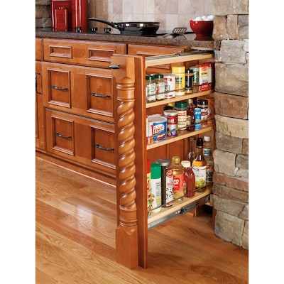 Rev A Shelf 6 In W X 30 In H 4 Tier Mounted Wood Spice Rack At