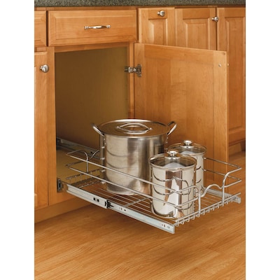 Rev A Shelf 14 38 In W X 7 In H 1 Tier Pull Out Metal Basket At