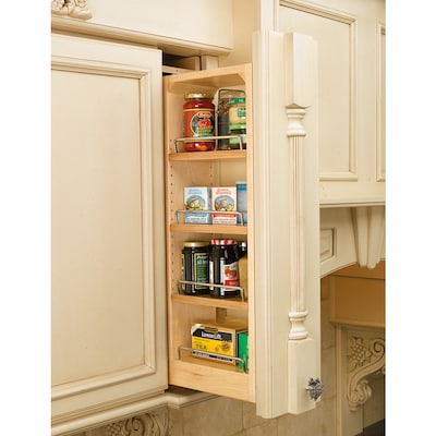 Rev A Shelf 6 In W X 30 In H 4 Tier Mounted Wood Spice Rack At