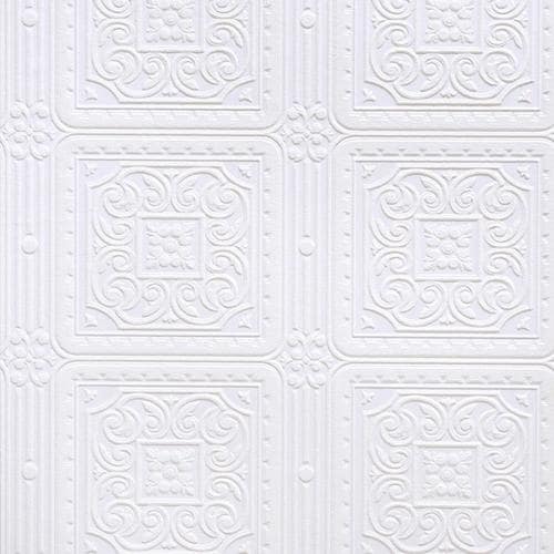 Brewster Wallcovering Anaglypta x 57sq ft Paintable Vinyl Paintable Tile Unpasted Wallpaper in