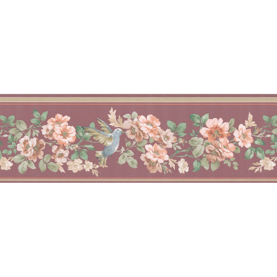Brewster Wallcovering 67/8" Floral Trail Prepasted Wallpaper Border in