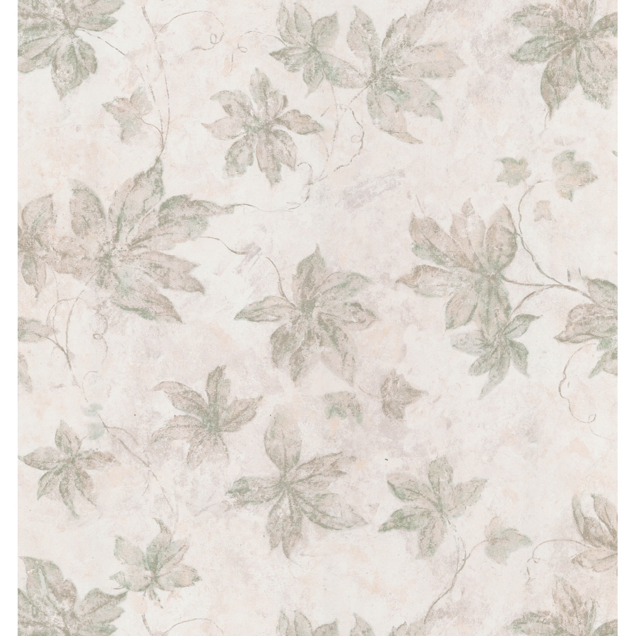 Brewster Wallcovering Light Taupe Leaf Wallpaper in the Wallpaper ...