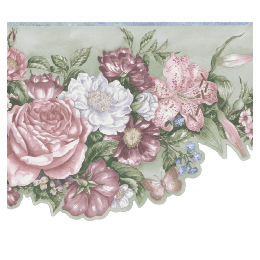 6.825-Inch by 180-Inch Silver Gray Brewster 418B322 Borders and More Scribbled Floral Wall Border 